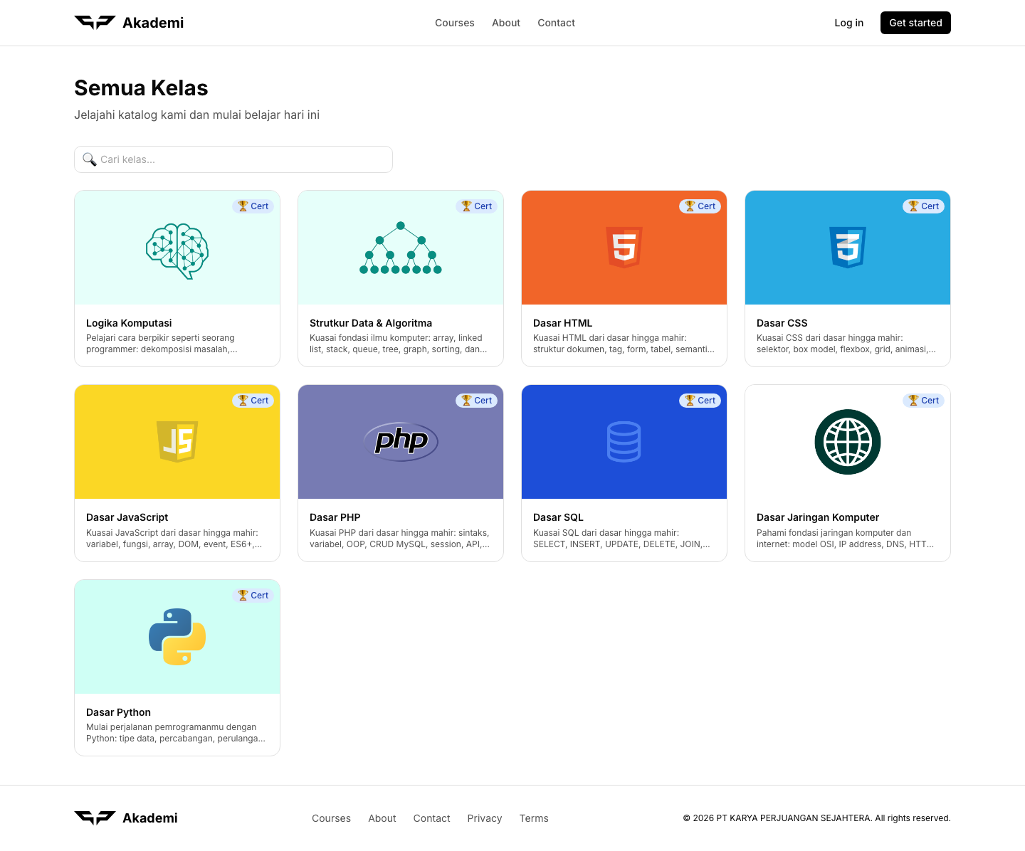 Courses Catalog